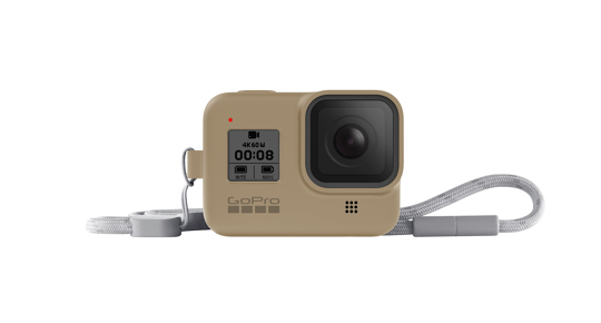 GoPro HERO8 silikoninis įdėklas su virvele / Sleeve + Lanyard (Sand)