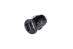 Automobilinis įkroviklis / CAR CHARGER 12V-24V 2XUSB 5V/2A MINI BLACK NATEC EXTREME MEDIA