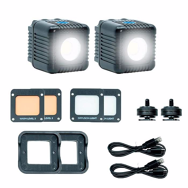 LUME CUBE 2.0 dvigubas šviestuvų rinkinys / DUAL PACK BLACK