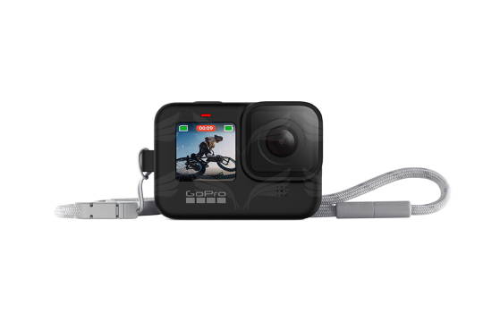 GoPro HERO9 kameros silikoninis įdėklas su virvele (juodas) / Sleeve + Lanyard (Black)