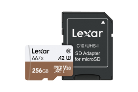 Lexar Pro 667x microSDxc UHS-I A2 (v30) R100/W90 256Gb