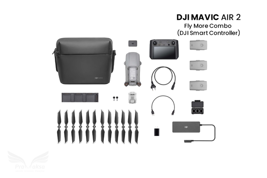 DJI Mavic Air 2 Fly More Combo drono komplektas su išmaniuoju valdymo pultu (DJI Smart Controller)