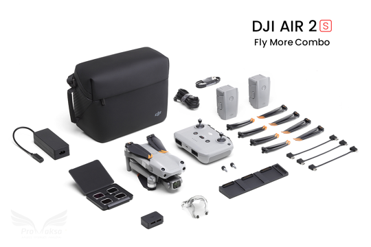 DJI Air 2S Fly More Combo dronas su papildomais aksesuarais