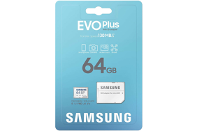 Samsung EVO Plus UHS-I 64 GB, MicroSDXC atminties kortelė su adapteriu
