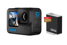GoPro HERO10 Black veiksmo kamera su Enduro baterija + 64GB atminties kortelė / Special Bundle