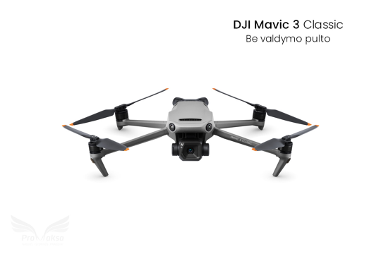 DJI Mavic 3 Classic dronas be valdymo pulto