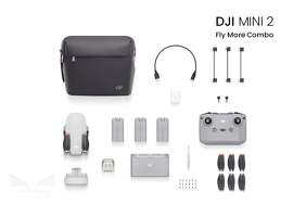 DJI Mini 2 Fly More Combo dronas su papildomais aksesuarais