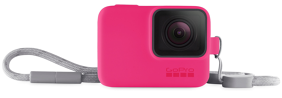 GoPro HERO7/6/5 silikoninis įdėklas su virvele (ryškiai rausvas) / Sleeve + Lanyard (Electric Pink)