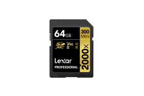 Lexar Pro SDXC 2000X UHS-II U3 R300/W260 (V90) 64GB atminties kortelė