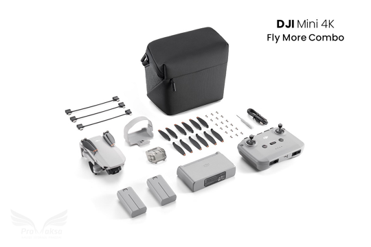 DJI Mini 4K Fly More Combo dronas su papildomais aksesuarais