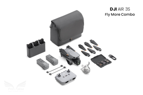 DJI Air 3 SFly More Combo dronas su DJI RC-N3 valdymo pultu ir papildomais aksesuarais 