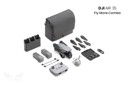 DJI Air 3 SFly More Combo dronas su DJI RC-N3 valdymo pultu ir papildomais aksesuarais 