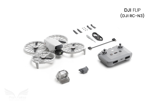 DJI Flip dronas su standartiniu RC-N3 pultu 