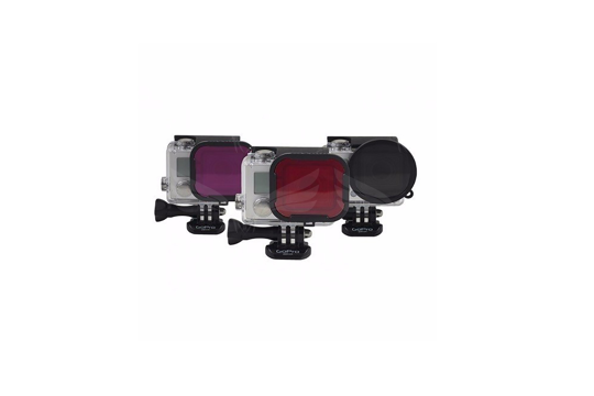 PolarPro HERO4/3/3+ Standart Housing (Snorkel, Red, Magenta) 3-filtrų rinkinys