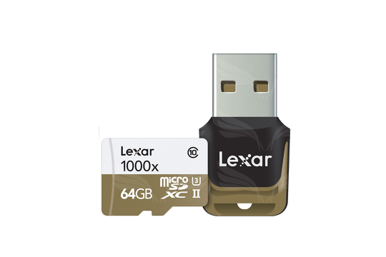 Lexar 64GB microSDHC UHS-II 1000x with USB Reader (Class 10) U3