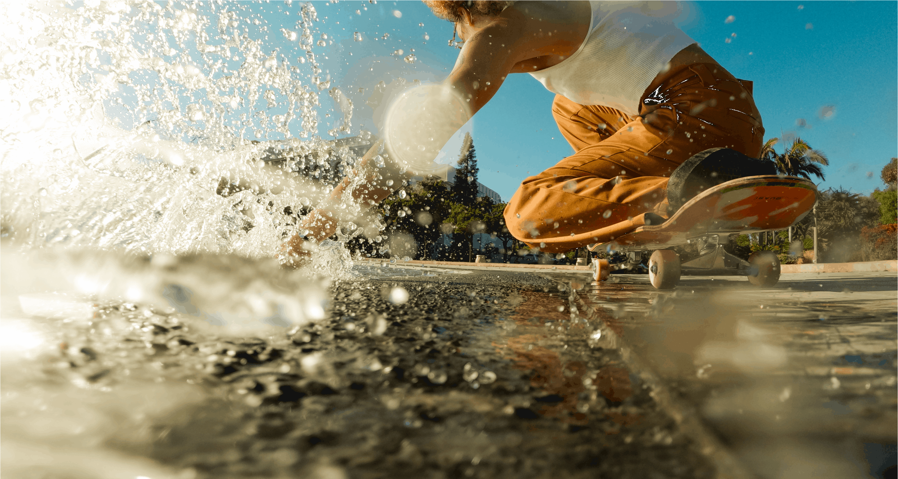 skater using Extension Pole + Waterproof Shutter Remote